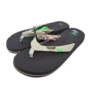Sanuk Womens Size 10 Yoga Paradise II Natural Brown Flip Flops Thong New